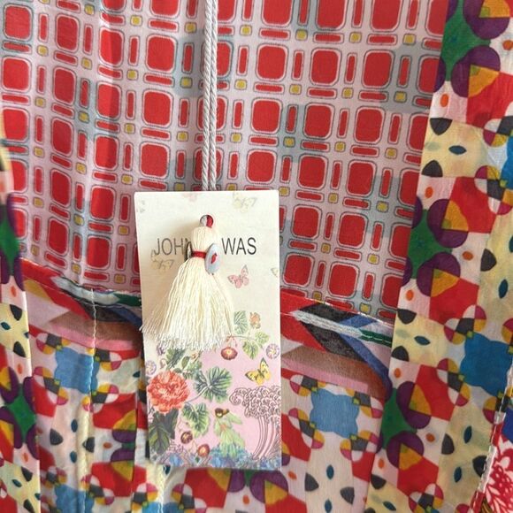 Johnny Was Kimono Red Mixed Print XL - Picture 7 of 9